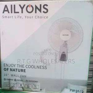 Ailyons 16′′ Wall‐Mounted Fan – Durable Space‐Saving Design