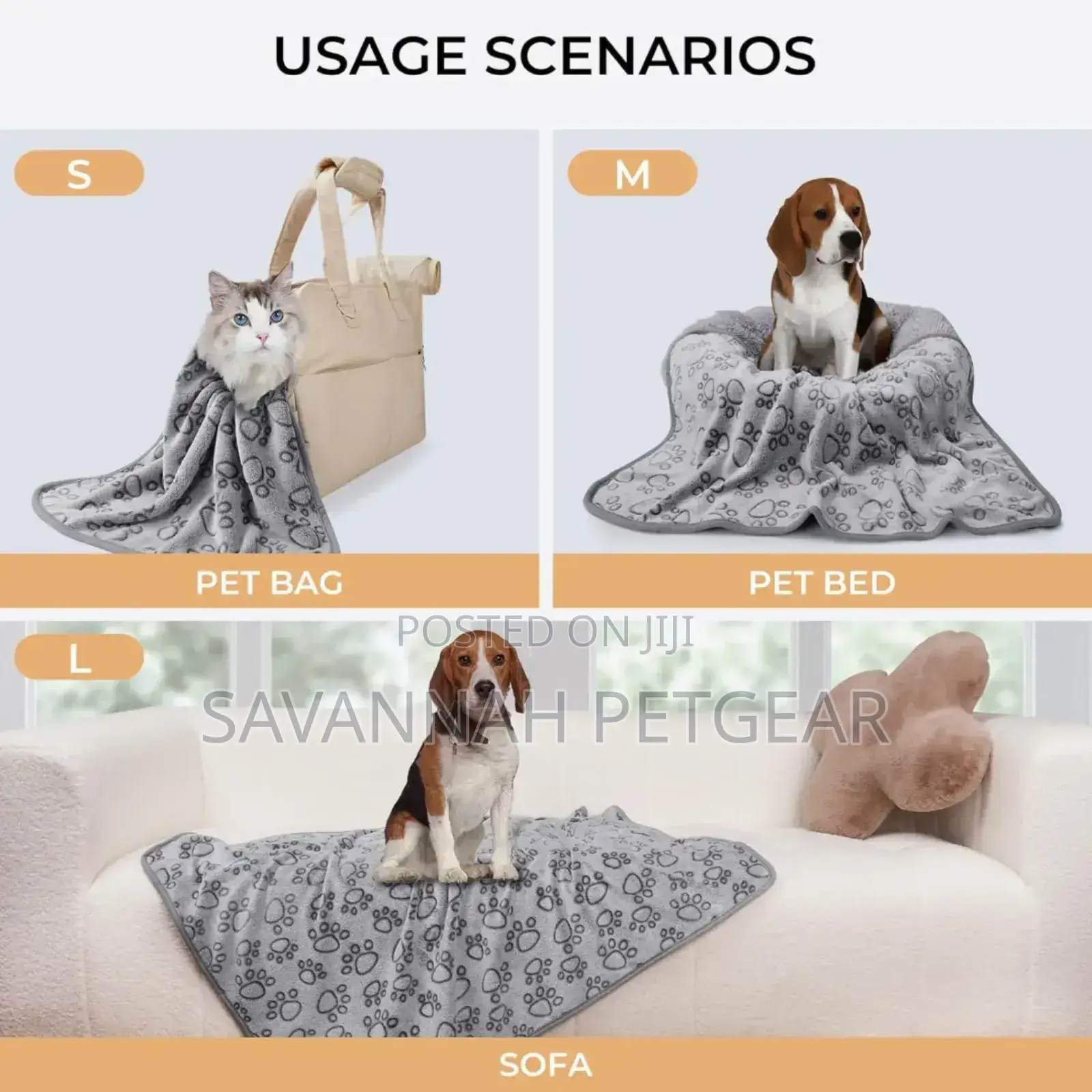 Polyester Microplush Dog Cat Blanket, Grey - Small (60cm×40cm)