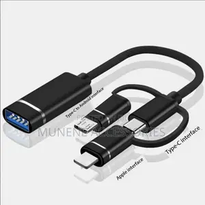 Adaptor Otg Micro Usb Type C Lightning 3in1 to Usb Data Transfer Cable