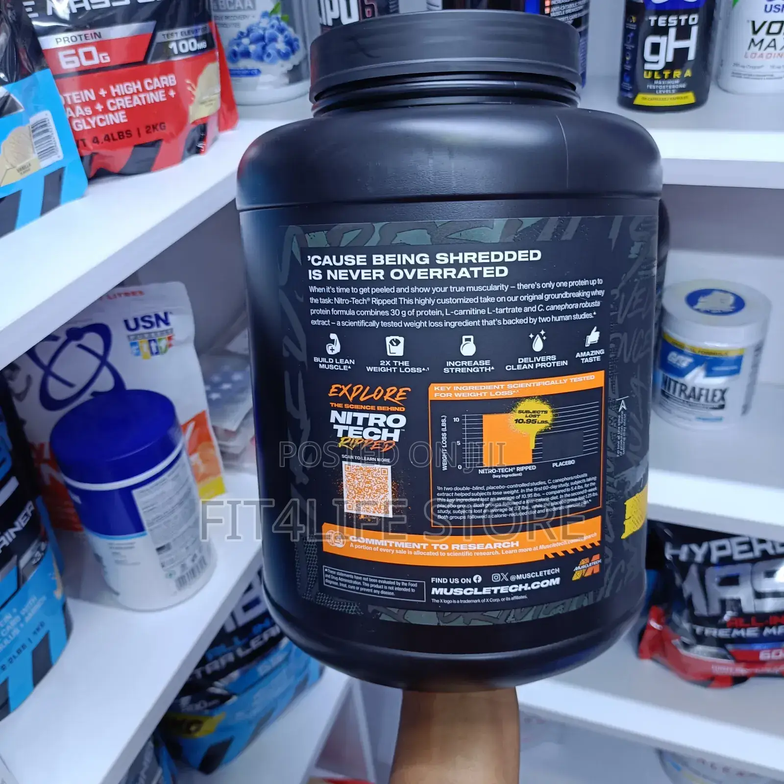 Muscletech Whey Nitro-Tech Ripped – Lean Muscle 30g of Proteins