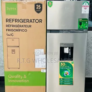 Syinix 210l 3-Star Double Door Fridge With Fridge Guard