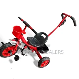 Sturdy Toddler Tricycle With Parent Push Handle
