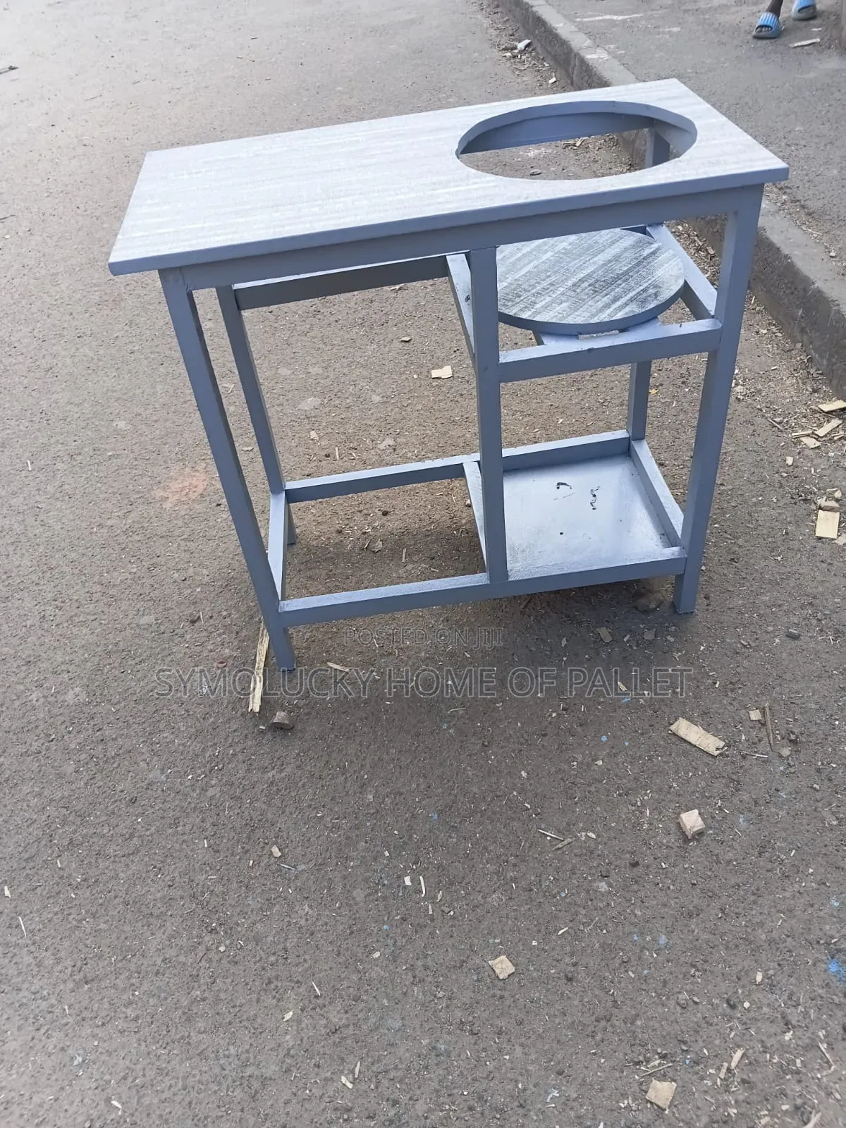 6 Kg Gas Cooker Stand-Kitchen Table - Grey Polished