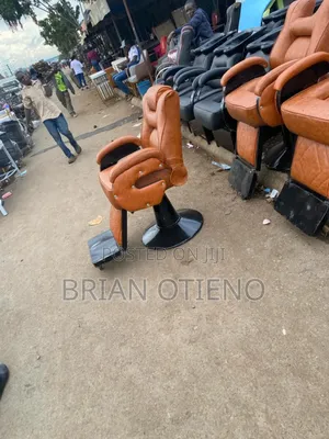 Brown Leather Barber Chairs With Headrest