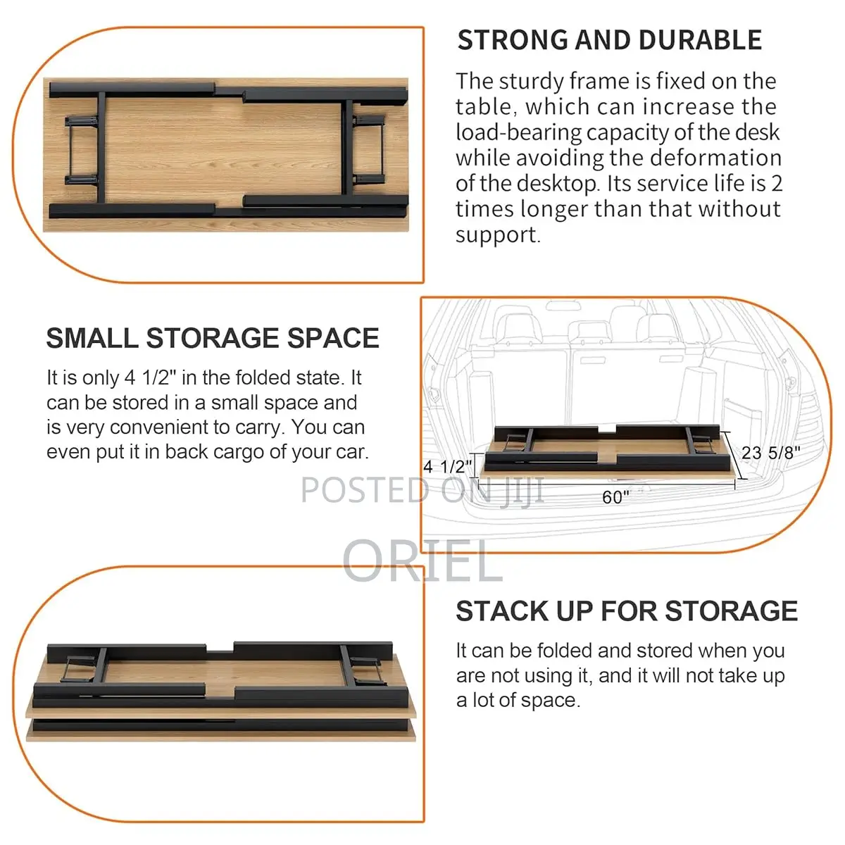 Modern Office Study Foldable Table : Folding Computer Table