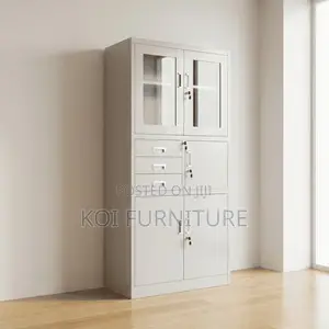 Office Cabinet : Metallic Filing Cabinet With a Built-in Safe