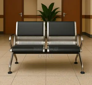 Modern Office Bench : 2-Seater Padded Office Reception Waiting Bench