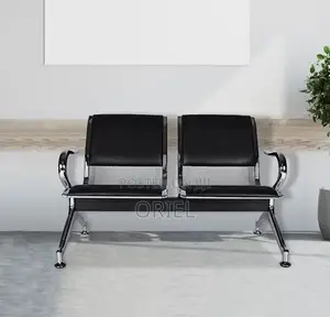 Modern Office Bench : 2-Seater Padded Office Reception Waiting Bench