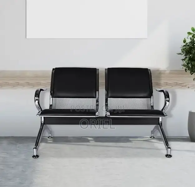 Modern Office Bench : 2-Seater Padded Office Reception Waiting Bench