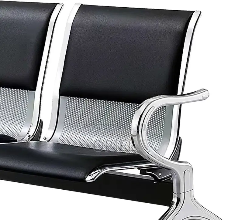 Modern Office Bench : 2-Seater Padded Office Reception Waiting Bench