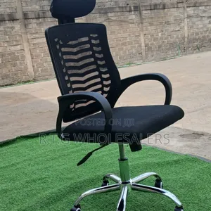 Executive Mesh Desk Chair With Adjustable Headrest Lumbar Support
