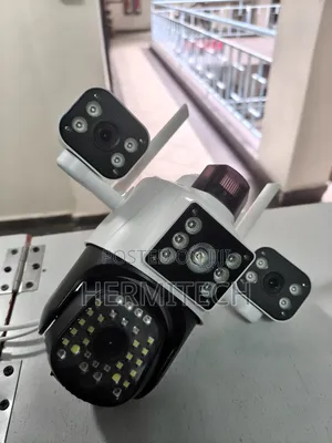 White Triple Lens CCTV Smart Net With Alarm System