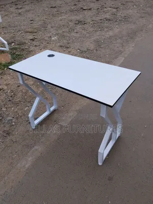 White Double Frame Computer Table