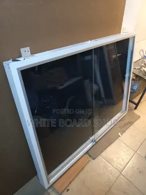 Ngo's Office Lockable Sliding Glass Noticeboard 4x3ft - Jungle Green