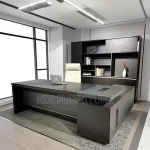 Office Desk; 1800mm Modern Gray Executive Functional Desk