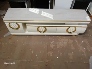 Gold Handles White Tv Stand