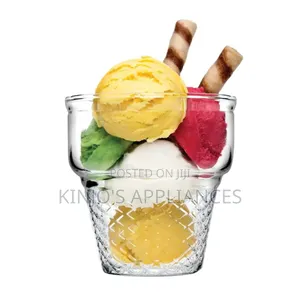 Set of 3 Pasabahce Minicornet Ice Cream Cup Glass