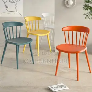 Dining Chairs; Orange Plastic Outdoor Dining Chair