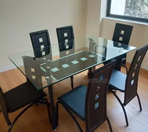 Wooden Dining Table With Six Chairs