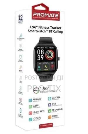Promate Fitness Tracker Smartwatch Ip68 Prowatch-Am19.Black