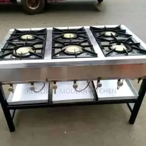 Heavy Gauge Stainless Steel 6 Burner Gas Cooker