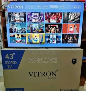 Vitron 43" Frameless Smart Android Tv With Bluetooth Mode