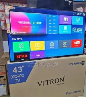 Vitron 43 Inch Frameless Smart Android Tv With Bluetooth/Youtube
