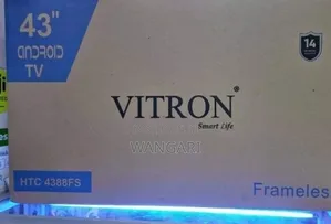 Vitron 43" Frameless Smart Android Tv With Bluetooth/Netflix/Youtube