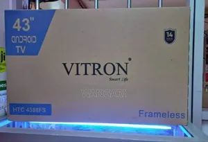 43 Inch Vitron Frameless Smart Android Tv With Bluetooth Mode/Youtube*