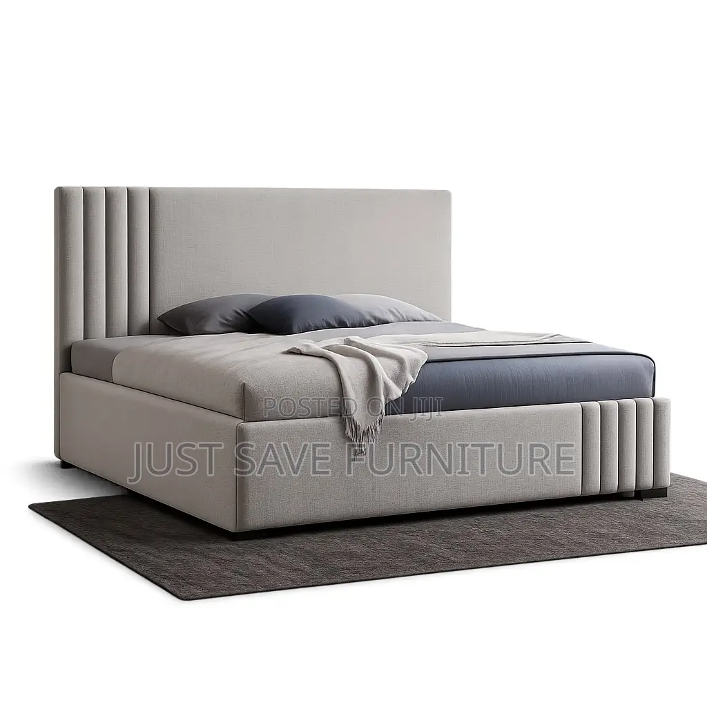 Elegant Fabric Bed Frame With Padded Headboard