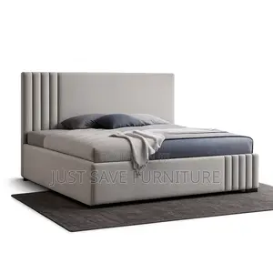 Elegant Fabric Bed Frame With Padded Headboard