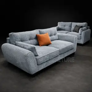 Luxury Grey Fabric Sofa Set (3 Seater + 2 Seater) –Comfortable Couch