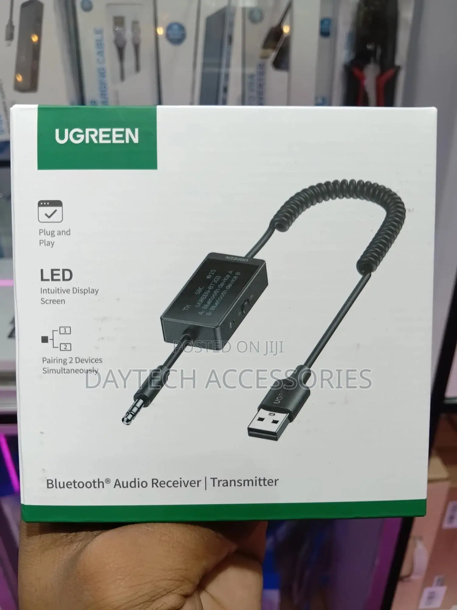 Ugreen Usb to 3.5mm Bluetooth Transmitter Receiver Adapter - Black