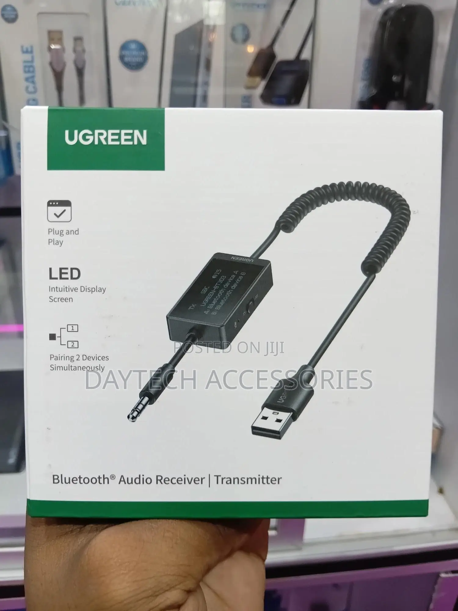 Ugreen Usb to 3.5mm Bluetooth Transmitter Receiver Adapter - Black