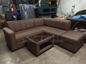 Brown L Shaped Sofa ( Free Delivery)