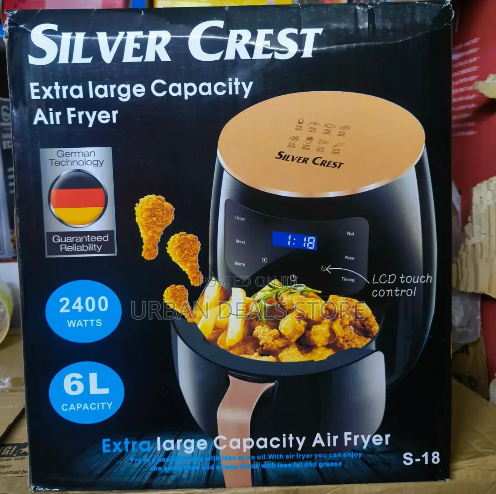 6 Litres Silver Crest Air Fryer Box Has 4 Pieces