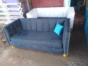 Black 2 Seater Sofa With Pillows