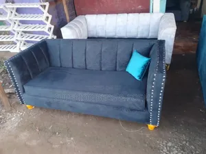 Black 2 Seater Sofa With Pillows