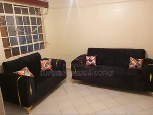 Black 5 Seater Sofa Set(3 + 2 )