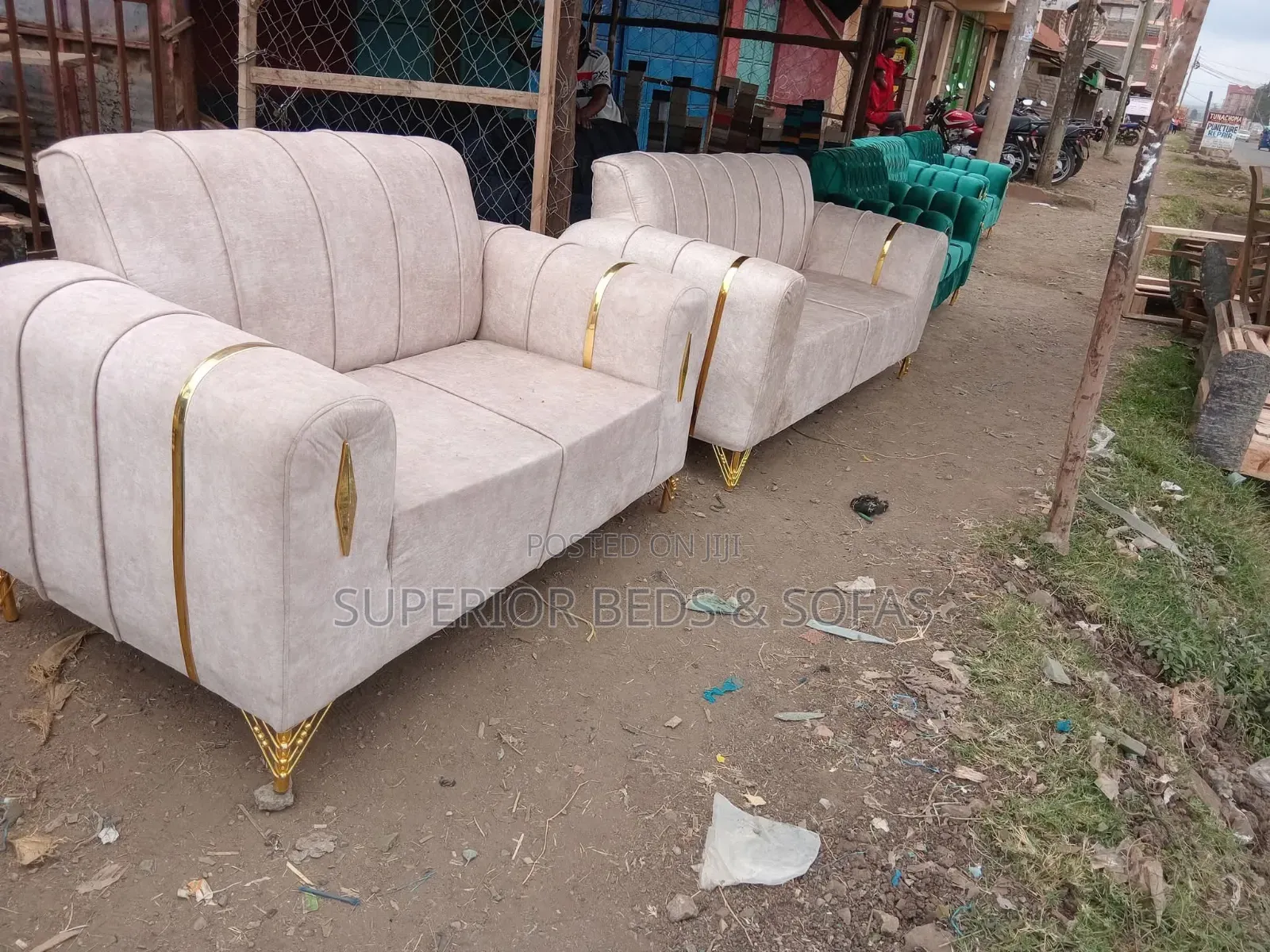 Cream 2 + 2 Seater Sofa Set