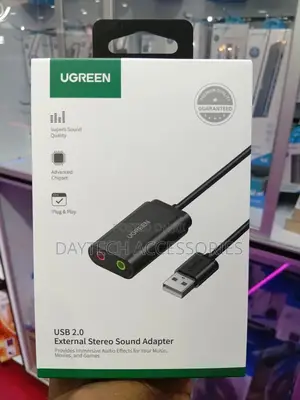 This Is a Ugreen USB 2.0 External Stereo Sound Adapter (Model Us205).