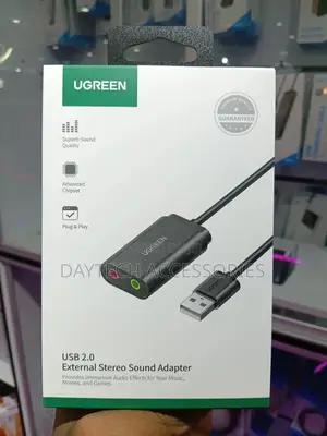 Ugreen Us205 USB 2.0 External Sound Adapter (Black)