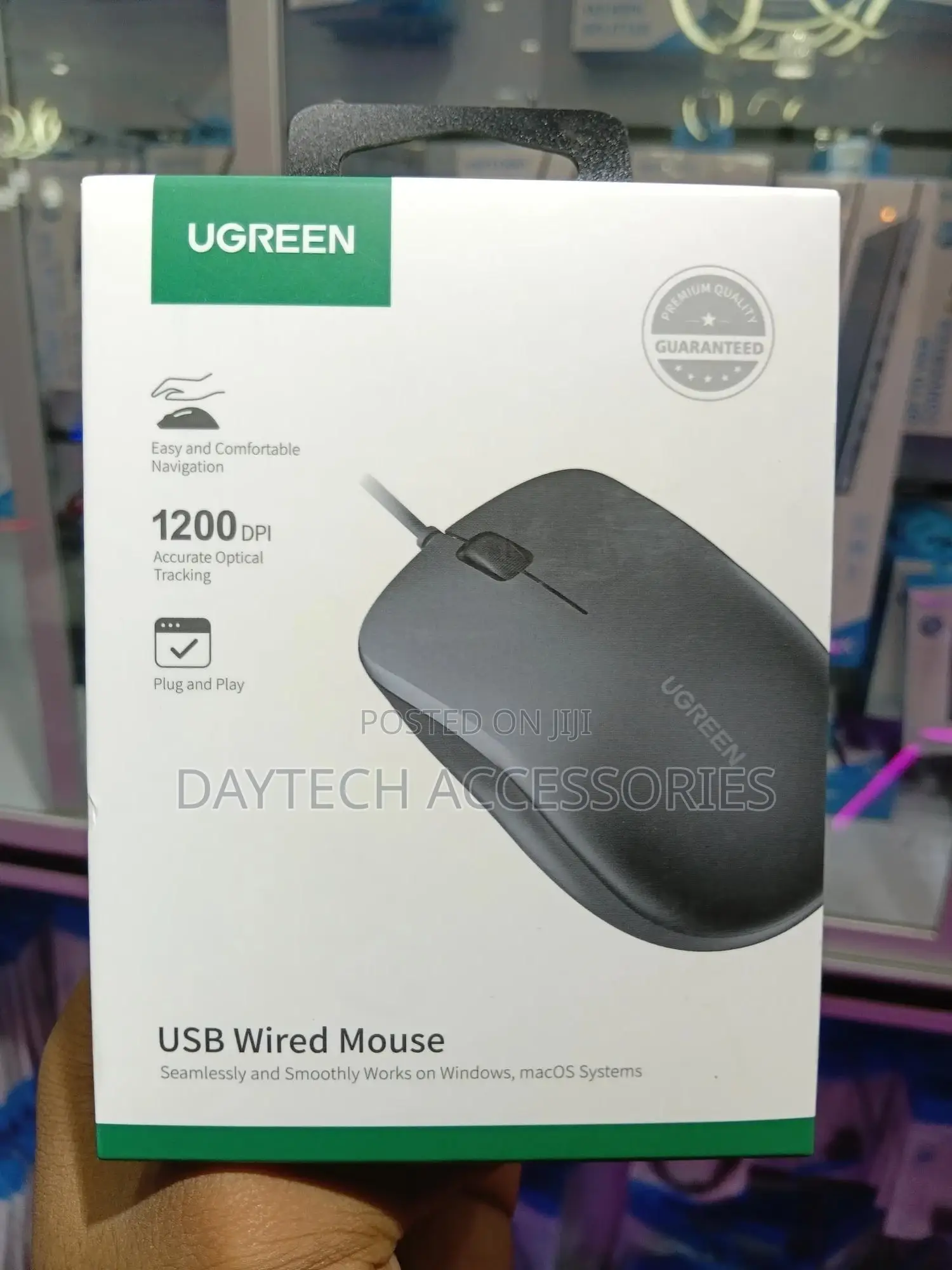 Ugreen 90789 Usb Wired Computer Mouse With Ergonomic Design