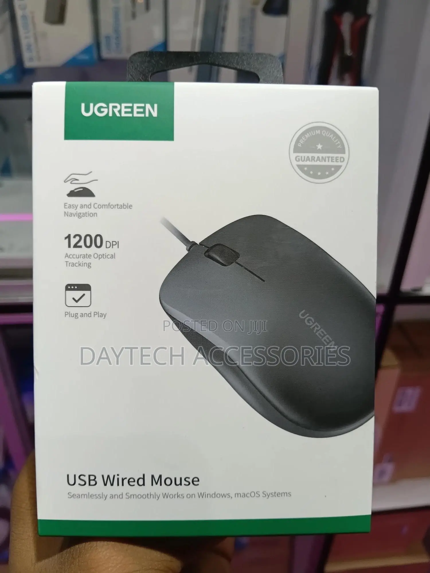 Ugreen 90789 Usb Wired Computer Mouse With Ergonomic Design