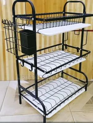 Heavy Duty Executlive 3 Tier Dish Rack Has 10 Pieces