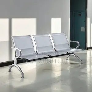 Office Chair : 3-Seater Metal Waiting Bench
