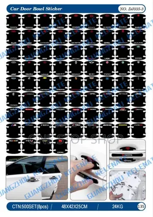 4pcs Black Door Bowl Stickers