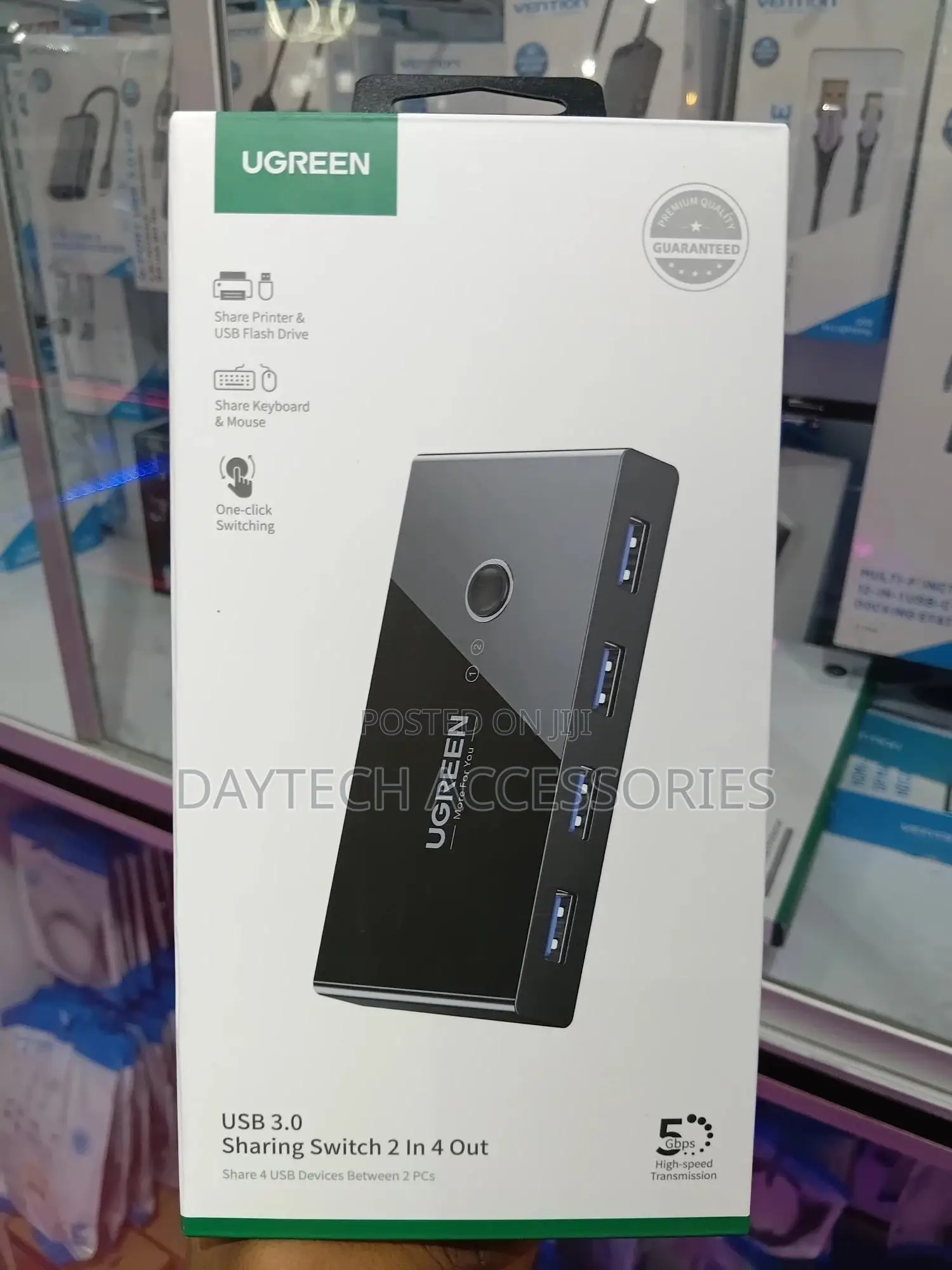 Ugreen Usb 3.0 4-Port Switch Box With 1.5m Usb Cables