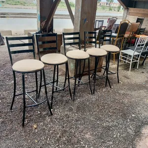 Cream Restaurant Flat Chairs With Black Durable Frame