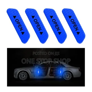 4pcs Blue Night Glow Night Safety Door Reflective Stickers